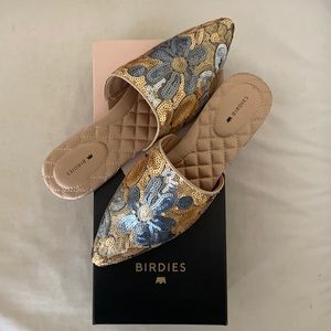 Birdies Slides/Slipper. The Dove - Gold Petal Sequin size 8.5. Never Worn!